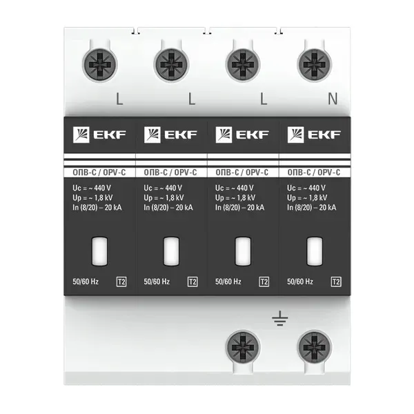 УЗИП (разрядник) ОПВ-C/4P In 20кА 440В с сигн. EKF