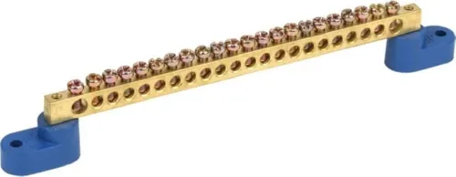 Шина N "ноль" на двух угловых  изол ШНИ-6*9-24-У2-синий