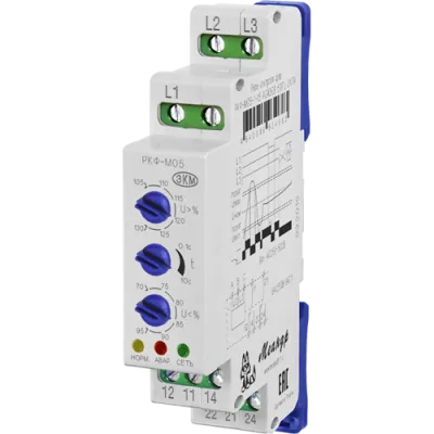 Реле контроля фаз и напряжения РКФ-М05-1-15 AC400В 3Ф Меандр