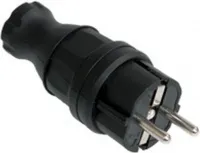 Вилка каучук прямая с/з IP44 ВБп3-1-0м ОМЕГА IEK