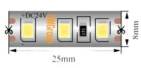 Лента LED 2835 4000K 9,6Вт/м 120LED/м 700Лм/м 24В IP65 5м SWG