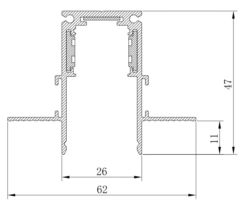Шинопровод врезной для низковольтных трековых светильников, черный, 1м, CABM1001 Feron