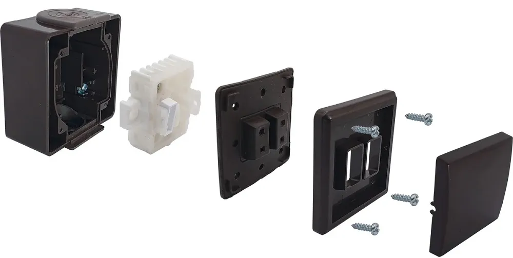 Выключатель ОУ 1-кл. IP55 шоколад ПРАЛЕСКА АКВА Bylectrica