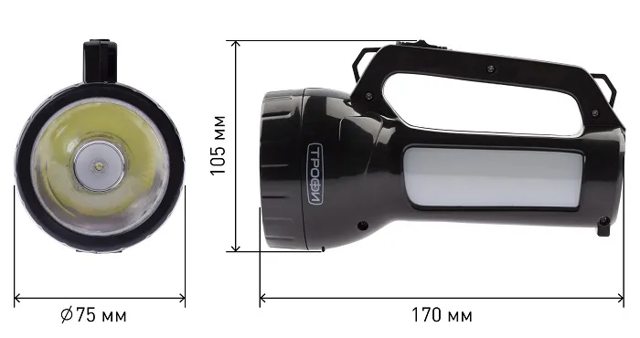 Фонарь светодиодный PA-504 прожекторный аккумуляторный Трофи