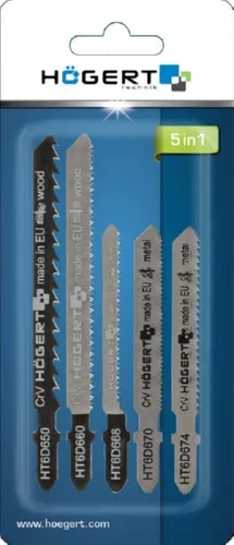 Набор полотен для электролобзика по металлу, дереву, 5 шт.HOEGERT, ком