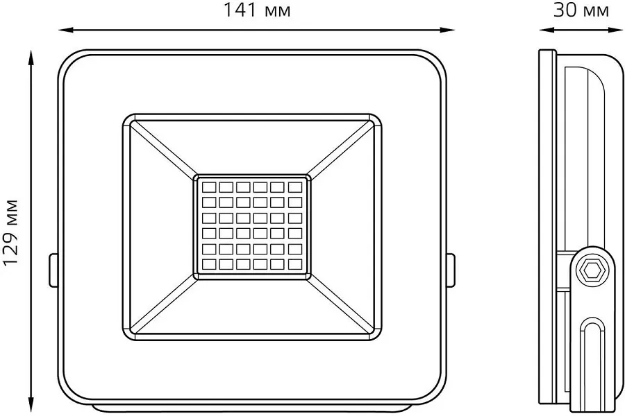 Прожектор LED Elementary 6500K  30W 2550Lm IP65 черный Gauss