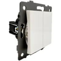 Выключатель 2-кл. белый A-009W "Аура" AWSproducts