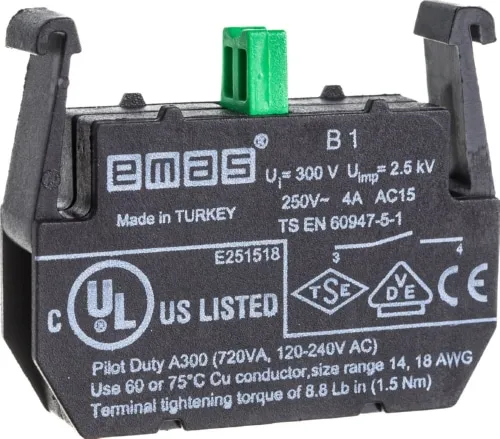 Блок-контакт B1 Старт 1но IP40 Emas