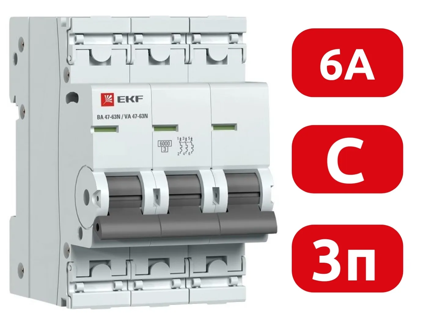 Автоматический выключатель ВА 47-63N C6/3 6кА Proxima EKF