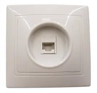 Розетка RJ45 (1-я cat. 5e) белая Кварта IEK
