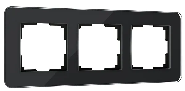 Рамка 3-я Черный (стекло) Elite WERKEL