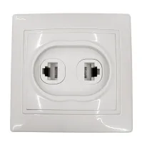 Розетка RJ11 (2-я) белая Кварта IEK