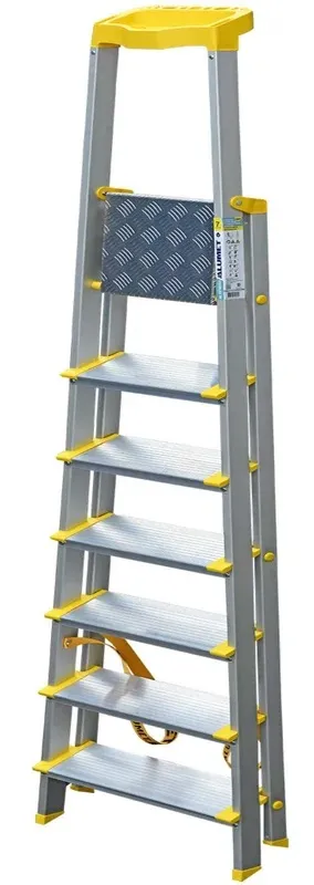 Стремянка алюминиевая анодированная 7 ступеней проф., с орг. (AS707AK015) (ALUMET)