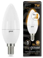 Лампа LED C35 E14 2700К 7Вт 520Лм DIMMER (STEP) GAUSS