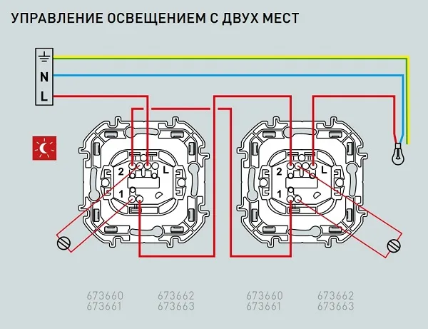 Выключатель проходной 1-кл. с подсветкой Антрацит INSPIRIA LEGRAND
