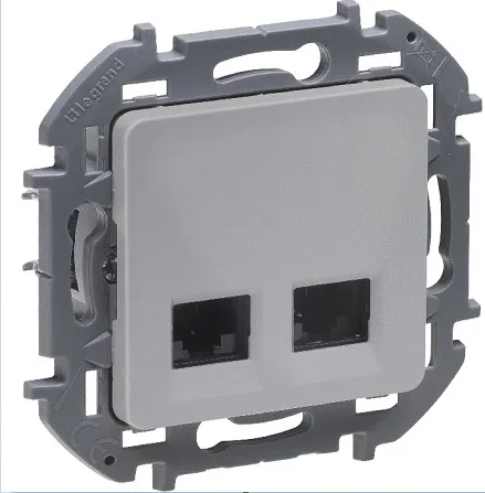 Розетка RJ-45 (2-я cat. 5e) Алюминий INSPIRIA LEGRAND