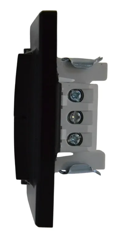 Выключатель проходной 2-кл. с подсветкой чёрный SD-P1008B "Standard" AWSproducts