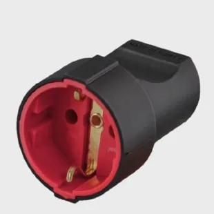 Розетка переносная с/з 16А Черная AY-KA