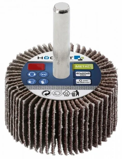 Круг шлифовальный, лепестковый на шпильке 60x30x6 G120 HOEGERT