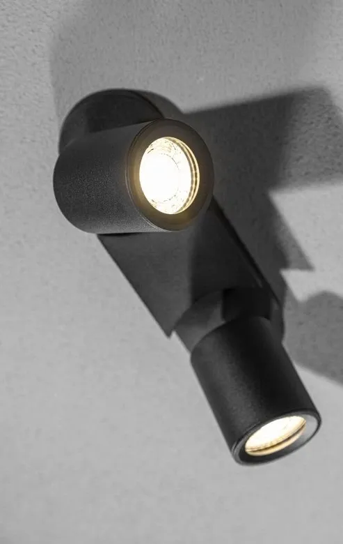 Спот SANTO BIS под лампу GU10 IP20 двойной круглый черный GTV