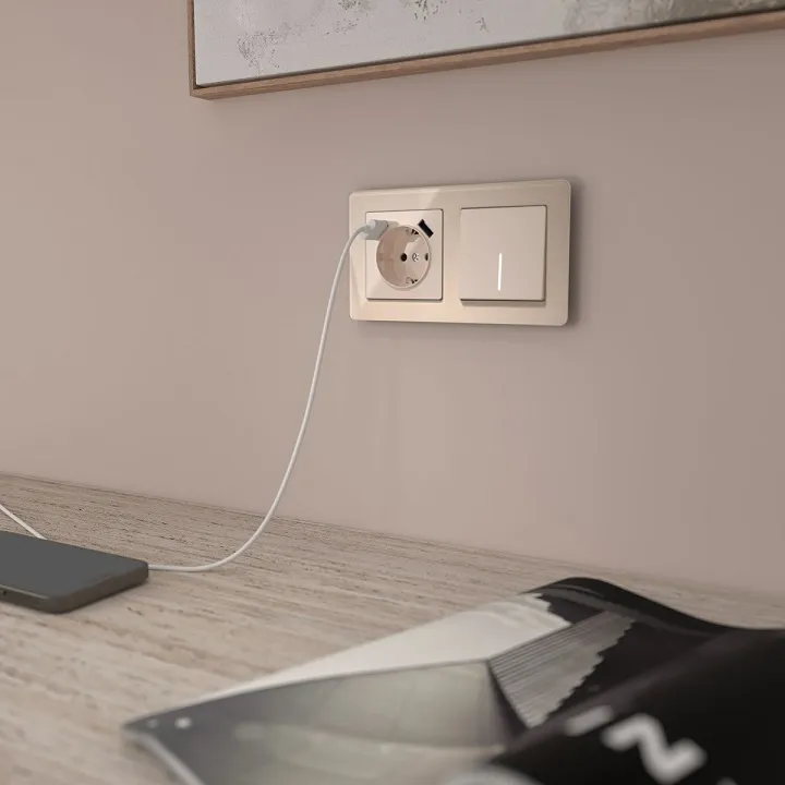 Выключатель 1-кл. с подсветкой Айвори акрил WERKEL