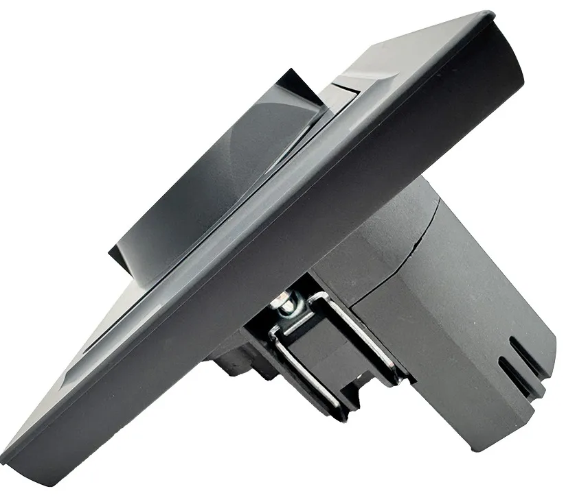 Розетка 1-я с/з с шторками с USB и TYPE C (5В, 2.1А) тёмн. серая U1A-011 Софт-тач "Уно" AWSProducts