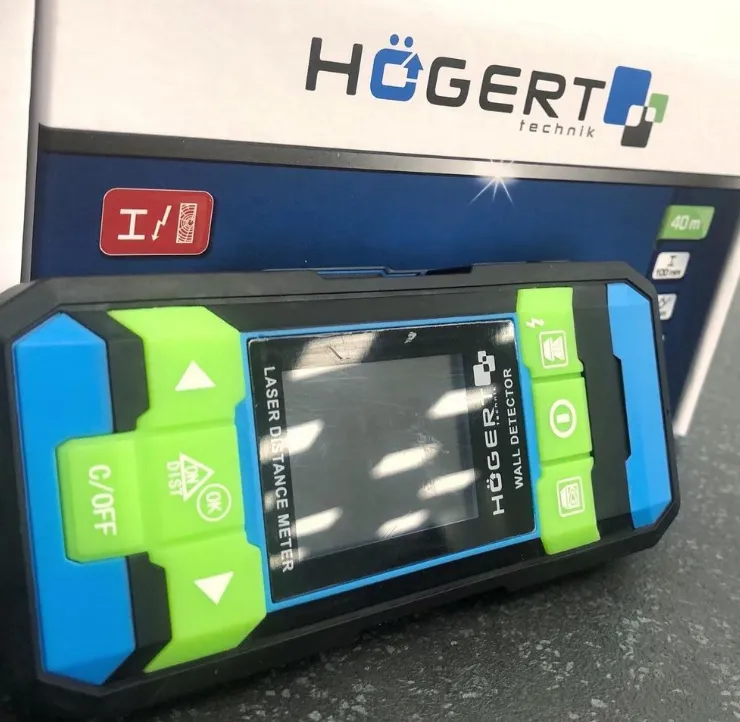 Детектор скрытой проводки и лазерный дальномер Hogert Technik 2 в 1 Детектор скрытой проводки и лазерный дальномер Hogert Technik 2 в 1