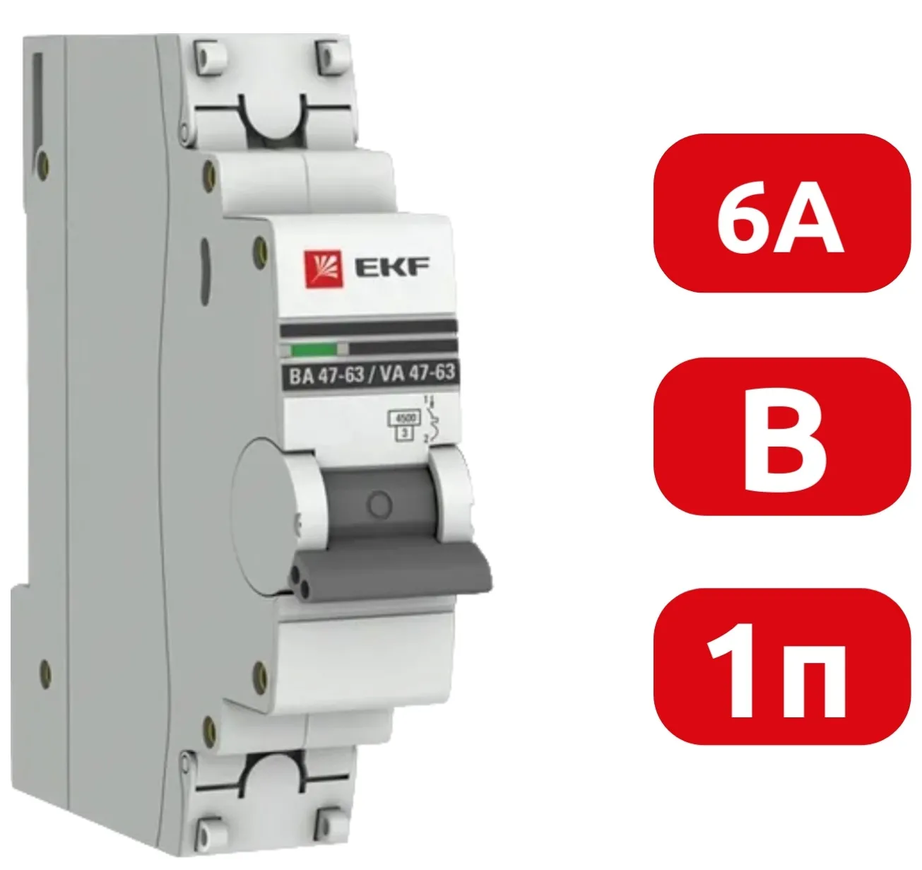 Автомат ВА 47-63 1P  6А (В) 4,5кА 230В PROxima
