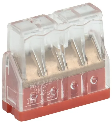 Клемма 4 отверстия 0,5-2,5 24А (СМК 772-204) (IEK)