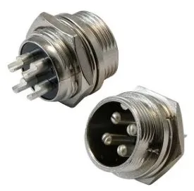 Разъем цилиндрический стационарный вилка GX16M-4B (7A M16x1 IP55)