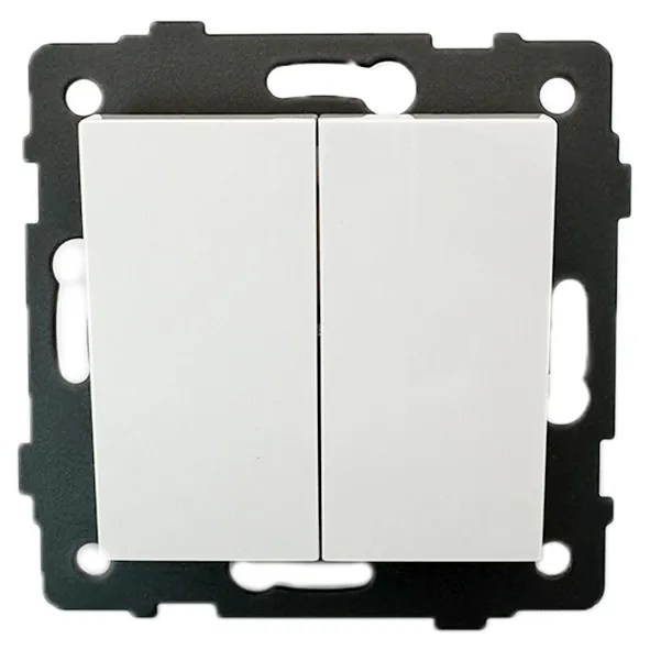 Выключатель 2-кл. белый A-009W "Аура" AWSproducts