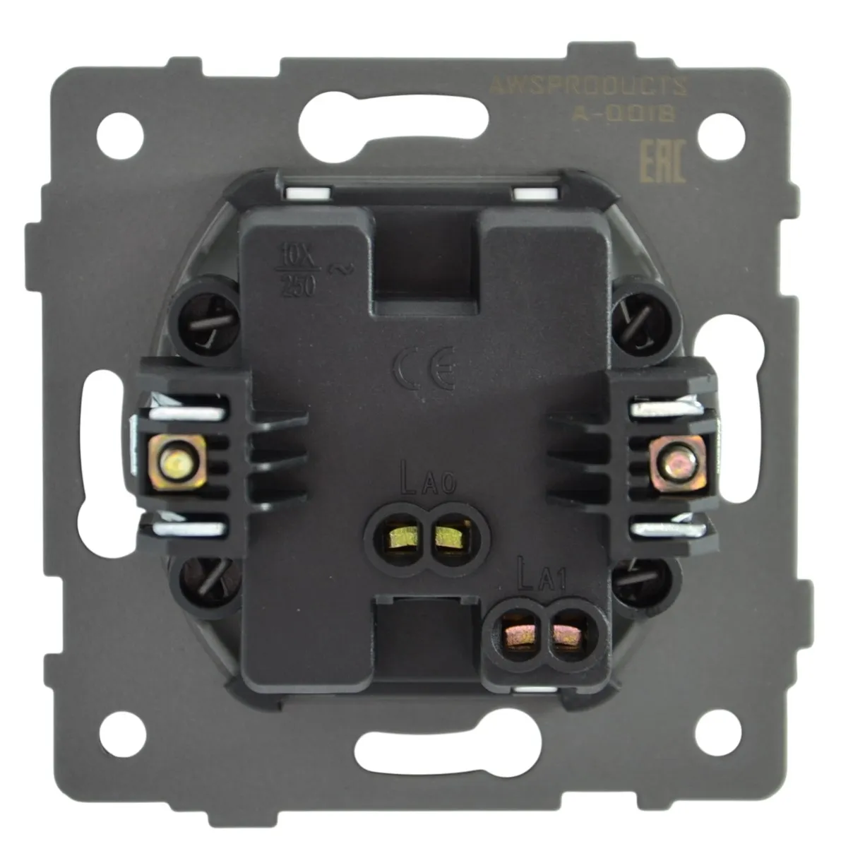 Выключатель 1-кл. чёрный A-001B "Аура" AWSproducts