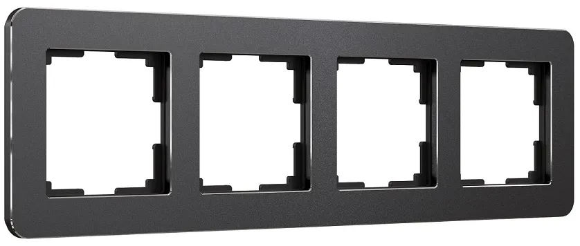 Рамка 4-я Черный Алюминий (алюминий) Platinum WERKEL