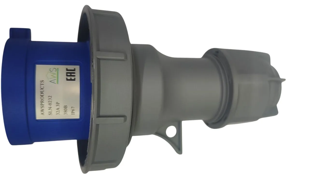 Розетка переносная 32A 3п (2P+PE) SLN-2232 IP67, 380В, AWSPRODUCTS