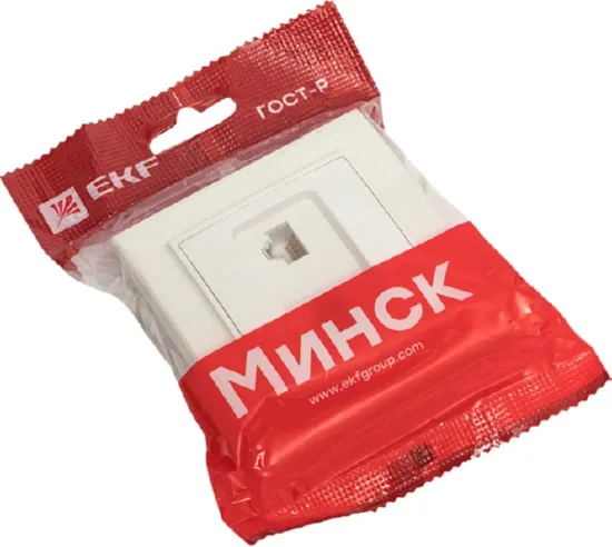 Розетка СП компьютерная 2-я RJ-45 белая Basic Минск