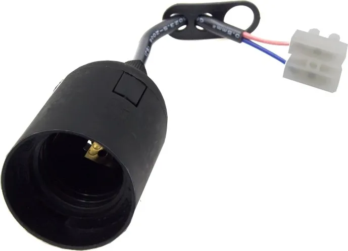 Патрон Е27 пластик подвесной с клемником черный