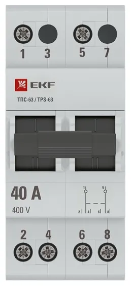 Трехпозиционный переключатель ТПС-63 2P 40А EKF PROxima