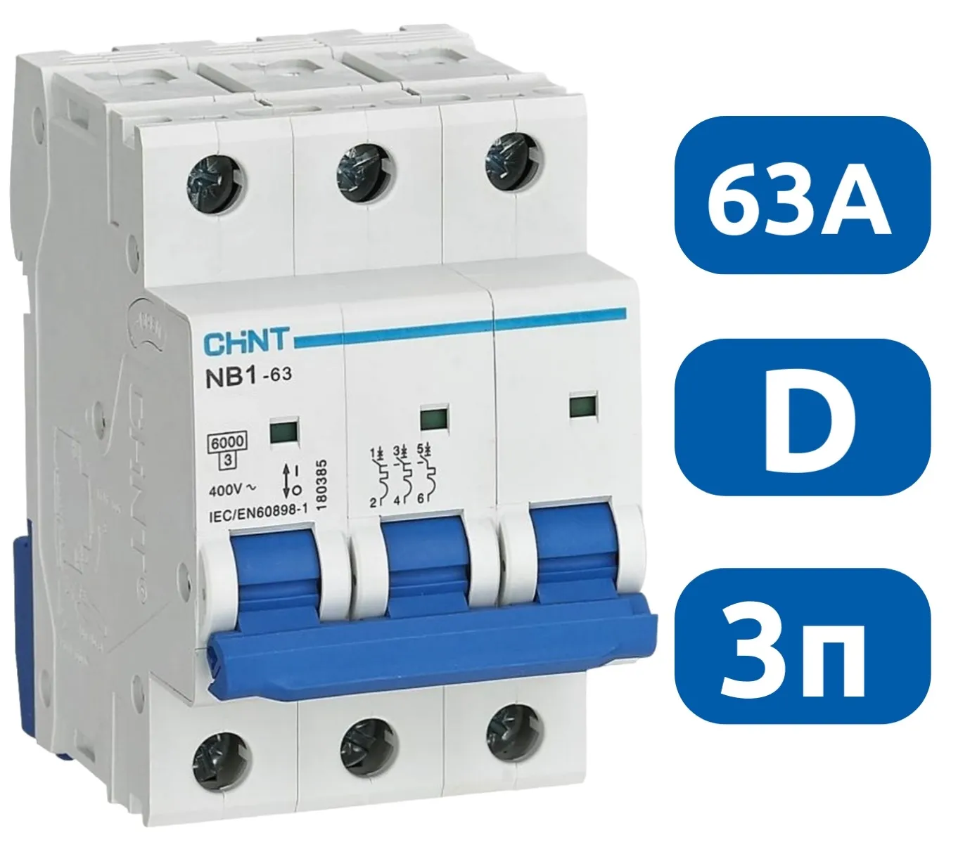 Автоматический выключатель NB1-63 D63/3 6кА CHINT