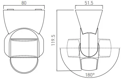 Датчик движения (микроволновый) CM-9, max 1200W, AC220-240V, угол обнаружения 180°, зона действия  5