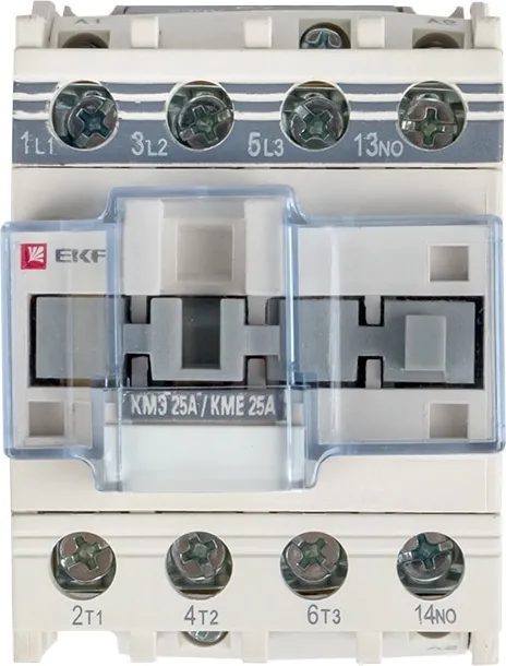 Контактор КМЭ 25А (кат.220В АС, 25А, 11кВт, 1но.) EKF