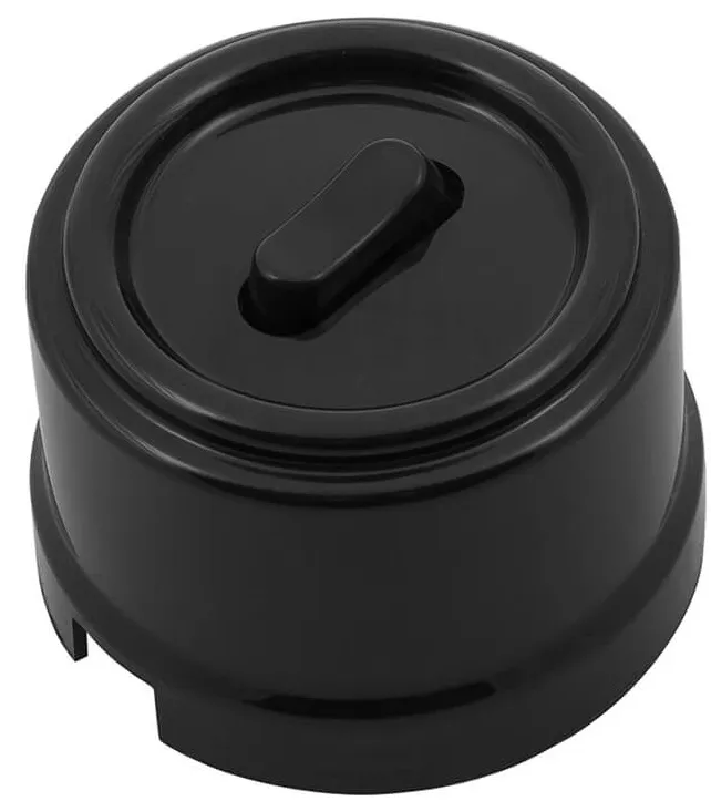 Выключатель перекрестный 1-кл. Черный (пластик Клавишный) Bironi