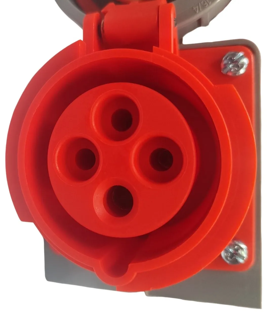 Розетка стационарная 16A 4п (3P+PE) SLN-1142 IP67, 380В, AWSPRODUCTS