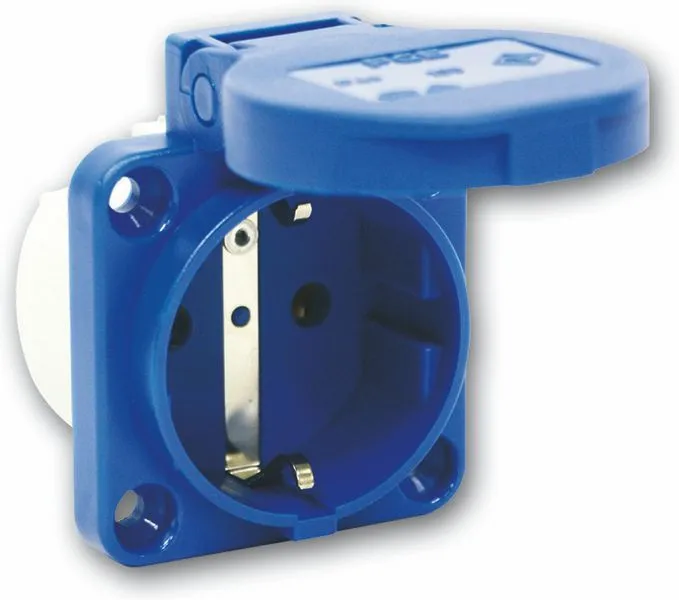Розетка панельная 16А 3п (2Р+РЕ) IP44, 230В, синий PCE