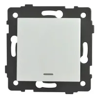 Выключатель 1-кл. с подсветкой белый A-002W "Аура" AWSproducts