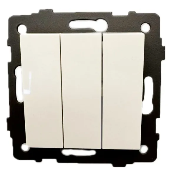 Выключатель 3-кл. белый A-015W "Аура" AWSproducts