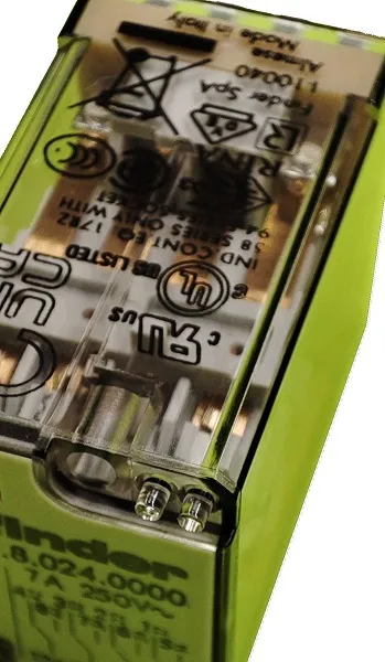 Миниатюрное реле 55.34.8.024.0000 24AC, 4гр.к. 7А (без кнопки тест)