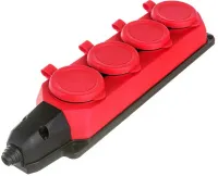 Колодка каучук 4-я с/з IP44 (красная) AY-KA (20)