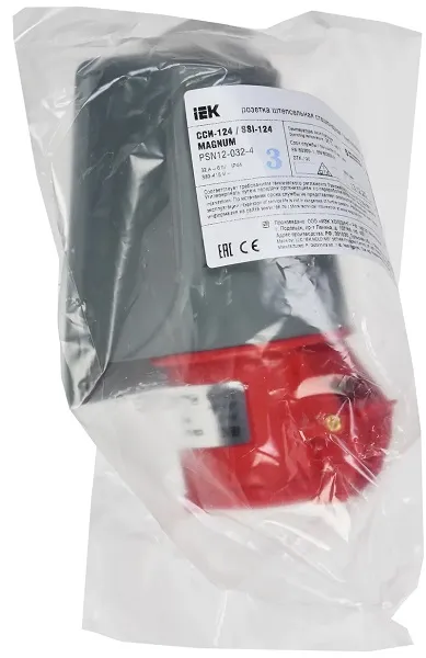 Розетка стационарная 32А 4п (3P+PE) 124, IP44, 415В, MAGNUM IEK