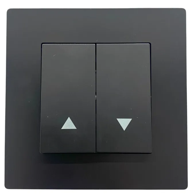 Выключатель жалюзи 2-кл. чёрный A-013B "Аура" AWSproducts