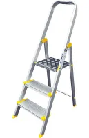 Стремянка алюминиевая анодированная 3 ступени проф.  (AS703) (ALUMET)